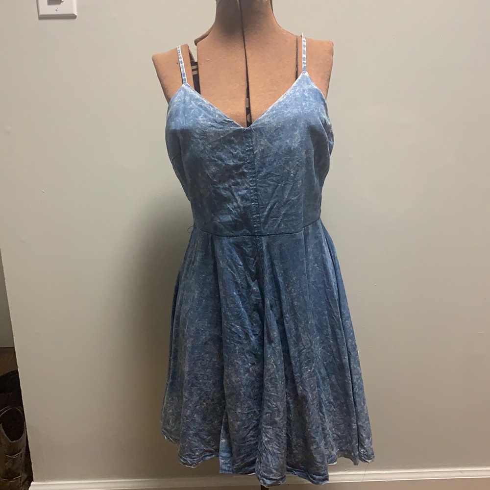 Blue Jean print skater dress
